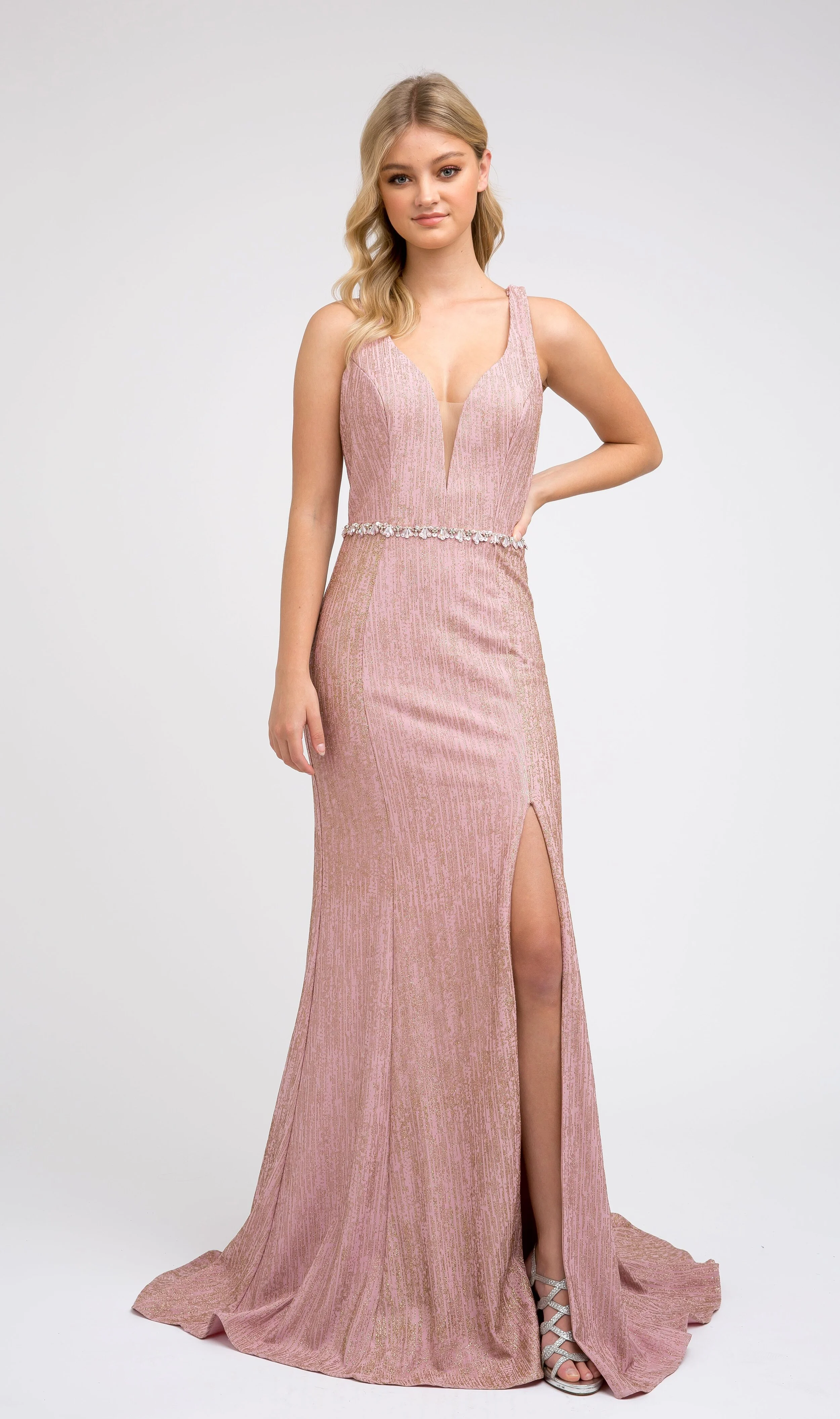 Rose Gold Fitted Formal Gown JT 00237 Danielly s Boutique